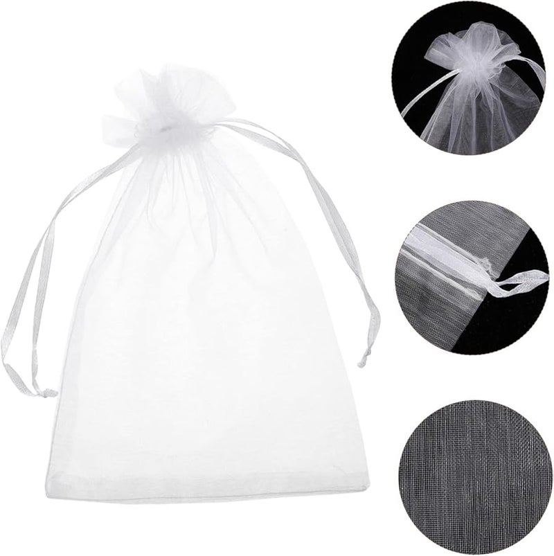 Romantic Organza Drawstring Bags For Wedding Party Favors Candy Jewelry Gifts 100Pcs - Image 4